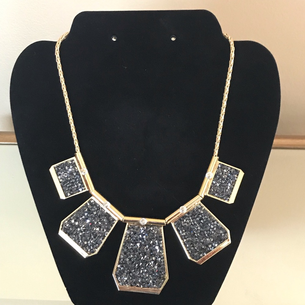 Henri Bendel Gold and Crystal Necklace